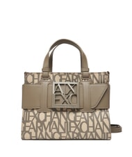 ARMANI EXCHANGE LOGO ALL OVER Small bag with shoulder strap sound sand / brown bass - Women&rsquo;s Bags - 1