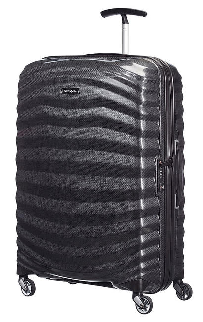 SAMSONITE trolley case LITE-SHOCK line; medium size; ultralight BLACK - Rigid Trolley Cases