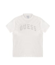 GUESS MARINE LOGO Short-sleeved T-shirt with faded effect purwhite - T-shirt - 1