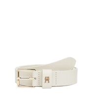 TOMMY HILFIGER TH SQUARE Leather belt muslin - Belts - 1