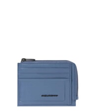 PIQUADRO ATLAS Flat leather card holder coin purse - Men&rsquo;s Wallets