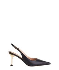 GAUD&Igrave; CRISTEL Chanel d&eacute;collet&eacute;, in leather BLACK - Women&rsquo;s shoes - 1