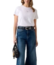 GUESS MINI STRASS TRIANGLE Cotton T-Shirt purwhite - T-shirt - 1