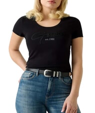 GUESS SCRIPT Cotton T-Shirt jetbla - T-shirt - 1