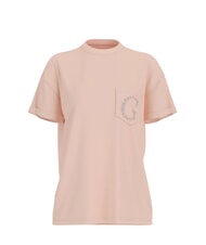 GUESS POCKET LOGO Cotton T-Shirt cosmic vanilla - T-shirt - 1