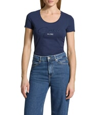 GUESS SCRIPT Cotton T-Shirt blackened blue - T-shirt - 1