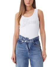 GUESS LOGO SCRIPT Top purwhite - T-shirt - 1