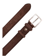 GAUD&Igrave; BASIC Leather belt, with embossed logo darkbrown - Belts - 1