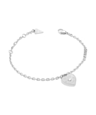 GUESS AMORE Bracelet, solitaire heart charm SILVER - Bracelets - 1