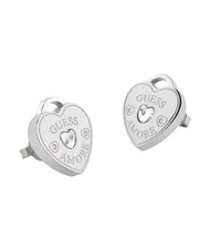GUESS AMORE Silver earrings, heart charm SILVER - Earrings - 1