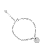GUESS CRAZY IN LOVE Silver bracelet, heart-shaped charm SILVER - Bracelets - 1