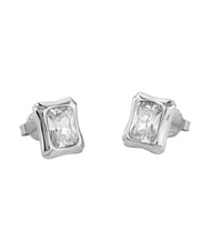 GUESS BAMBOO Silver earrings, square model SILVER - Earrings - 1