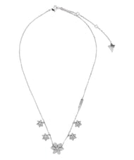 GUESS WHITE LOTUS Silver necklace, multi-lotus motif SILVER - Necklaces - 1