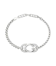 GUESS OH MY G Silver bracelet, charm with logo SILVER - Bracelets - 1
