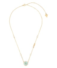 GUESS DREAMING Necklace with 4G logo tag ylw gold/aquamarine - Necklaces - 1