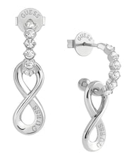 GUESS ENDLESS DREAM Earrings, infinity shape with engraved logo SILVER - Earrings - 1