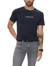 GUESS JEANS LOGO EMBRO Cotton T-Shirt daring ocean - T-shirt - 1