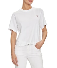GUESS JEANS BOXY MINI TRIANGLE Cotton T-Shirt purwhite - T-shirt - 1
