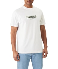 GUESS LOGO CONTRAST Cotton T-Shirt purwhite - T-shirt - 1