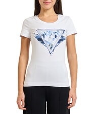 GUESS FEATHER TRIANGLE  purwhite - T-shirt - 1