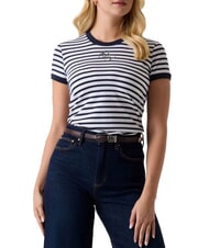 GUESS STRIPED MINI 4G LOGO Striped T-shirt blackened blue and w - T-shirt - 1