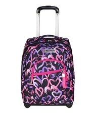 SEVEN LOVELY ELEMENTS 2-wheel trolley backpack, fixed pink strawberry - Backpack trolleys - 1