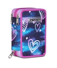 SEVEN GLOOMY HEART 3-zip pencil case Bluedeep - Cases and Accessories - 1