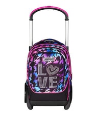 SEVEN GLOW LOVE Removable 2-wheel trolley backpack Black - Backpack trolleys - 1