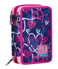 SJGANG DOODLE HEART 3-zip pencil case truenavy - Cases and Accessories - 1