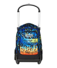 SEVEN SCRIBBLED FLAME Removable 2-wheel trolley backpack - Backpack trolleys