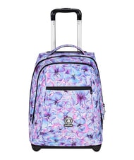 INVICTA FANTASY GRS 2-wheel trolley backpack, fixed light flowers - Backpack trolleys - 1