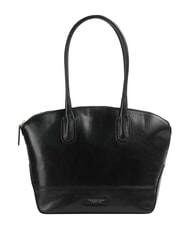 THE BRIDGE IOLANDA Leather shoulder shopping bag Black Gold - Women&rsquo;s Bags - 1