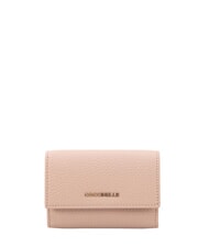 COCCINELLE METALLIC SOFT Hammered leather card holder - Women&rsquo;s Wallets