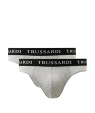 TRUSSARDI BRANDED ELASTIC Pack of 2 pairs of briefs grey melange - Men's briefs - 1