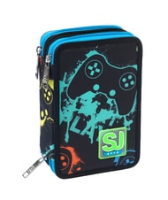 SJGANG MULTICOLOR GAME 3-zip pencil case Black - Cases and Accessories - 1
