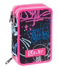 SJGANG SJ EVER FIXSTAR GIRL 3-zip pencil case Black - Cases and Accessories - 1