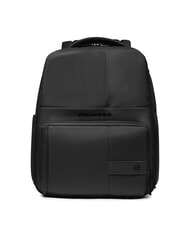 PIQUADRO WOLLEM 14" mixed leather laptop backpack Black - Laptop backpacks - 1
