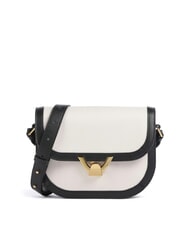 COCCINELLE CAMPIONARIO - DEW BICOLOR Mini shoulder bag, in leather white/black - Women&rsquo;s Bags - 1