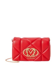 LOVE MOSCHINO EMBOSSED Mini shoulder bag, with chain RED - Women&rsquo;s Bags - 1
