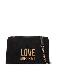 LOVE MOSCHINO PATCHY Shoulder bag, with chain Black - Women&rsquo;s Bags - 1