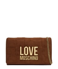 LOVE MOSCHINO PATCHY Clutch bag with chain camel2 - Women&rsquo;s Bags - 1
