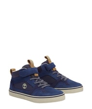 TIMBERLAND STONE JUMP MID Mixed leather sneakers dark blue - Baby Shoes - 1