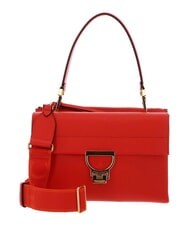 COCCINELLE CAMPIONARIO - ARLETTIS SIGNATURE Leather bag with logo shoulder strap gazpacho - Women&rsquo;s Bags - 1