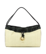 COCCINELLE CAMPIONARIO - ISABELA CANVAS Canvas and leather hobo bag natural / noir - Women&rsquo;s Bags - 1