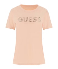 GUESS STUDS SCRIPT Short-sleeved T-shirt peach creams - T-shirt - 1