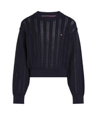 TOMMY HILFIGER TH Crew neck cotton sweater - Children's Sweaters