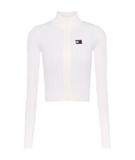 TOMMY HILFIGER TH JEANS Full zip sweater ancient white - Women's Sweaters - 1