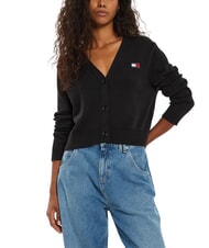 TOMMY HILFIGER TH JEANS Cotton cardigan black - Women's Sweaters - 1
