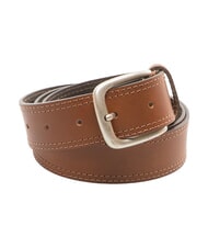 TIMBERLAND DOUBLE STITCHING Shortenable leather belt - Belts