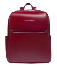 PIQUADRO BLUE SQUARE  14" laptop backpack, in leather RED - Laptop backpacks - 1